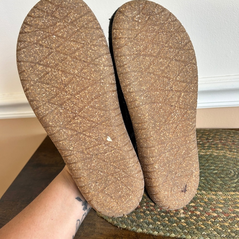 Taos Wool Clogs Charcoal Grey Felted Slip On Mules Cork Sole Womens 8.5 - Picture 3 of 7